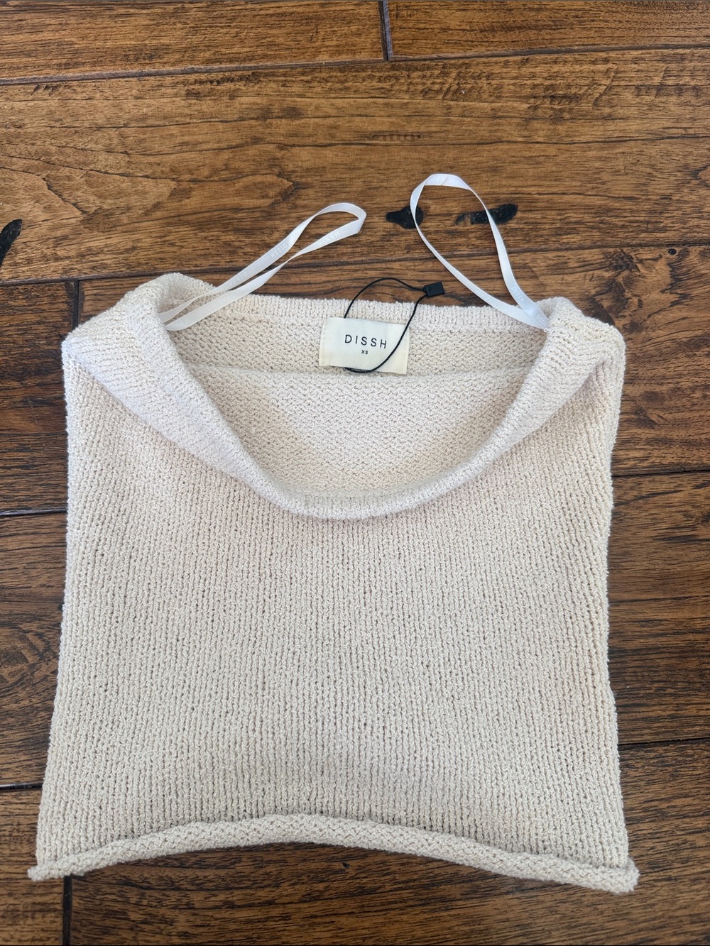 DISSH Cream Knit tube top